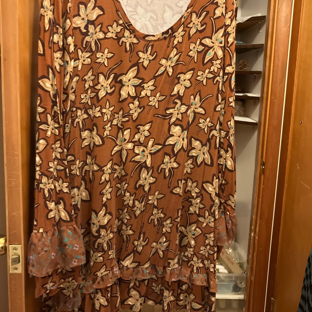 LOGO by Lori Goldstein tunic 3x multicolored floral pattern